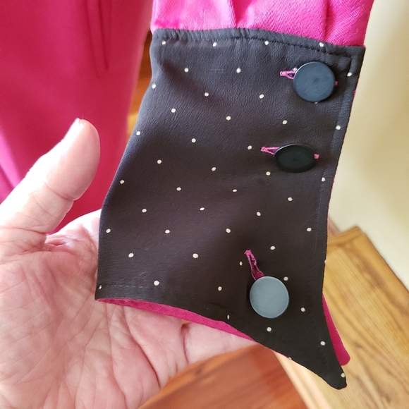 CHRISTIAN DIOR VINTAGE PINK & BLACK LONG COAT - Picture 7 of 14